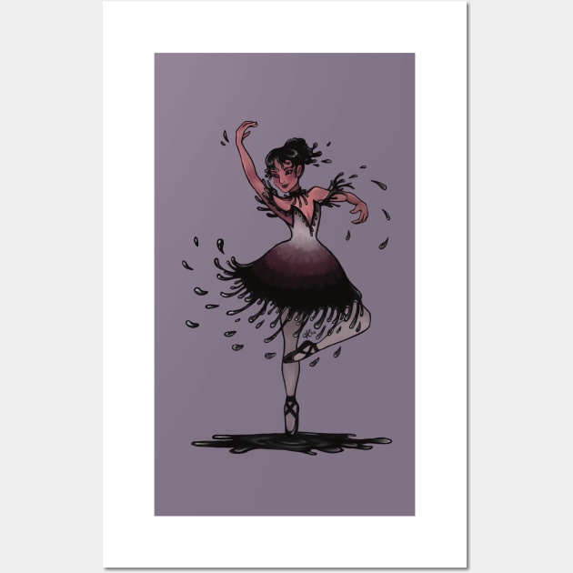 Inky Cap Mushroom Ballerina Wall Art by AliceQuinn